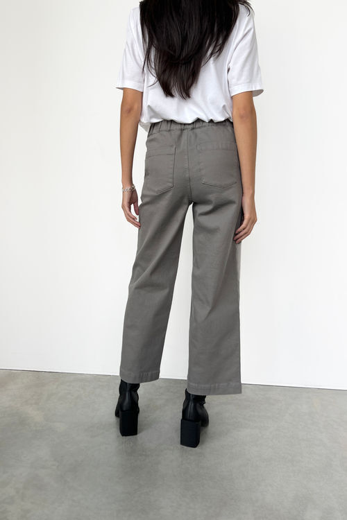 Cropped Twill Wide Leg Pant | OAK + FORT